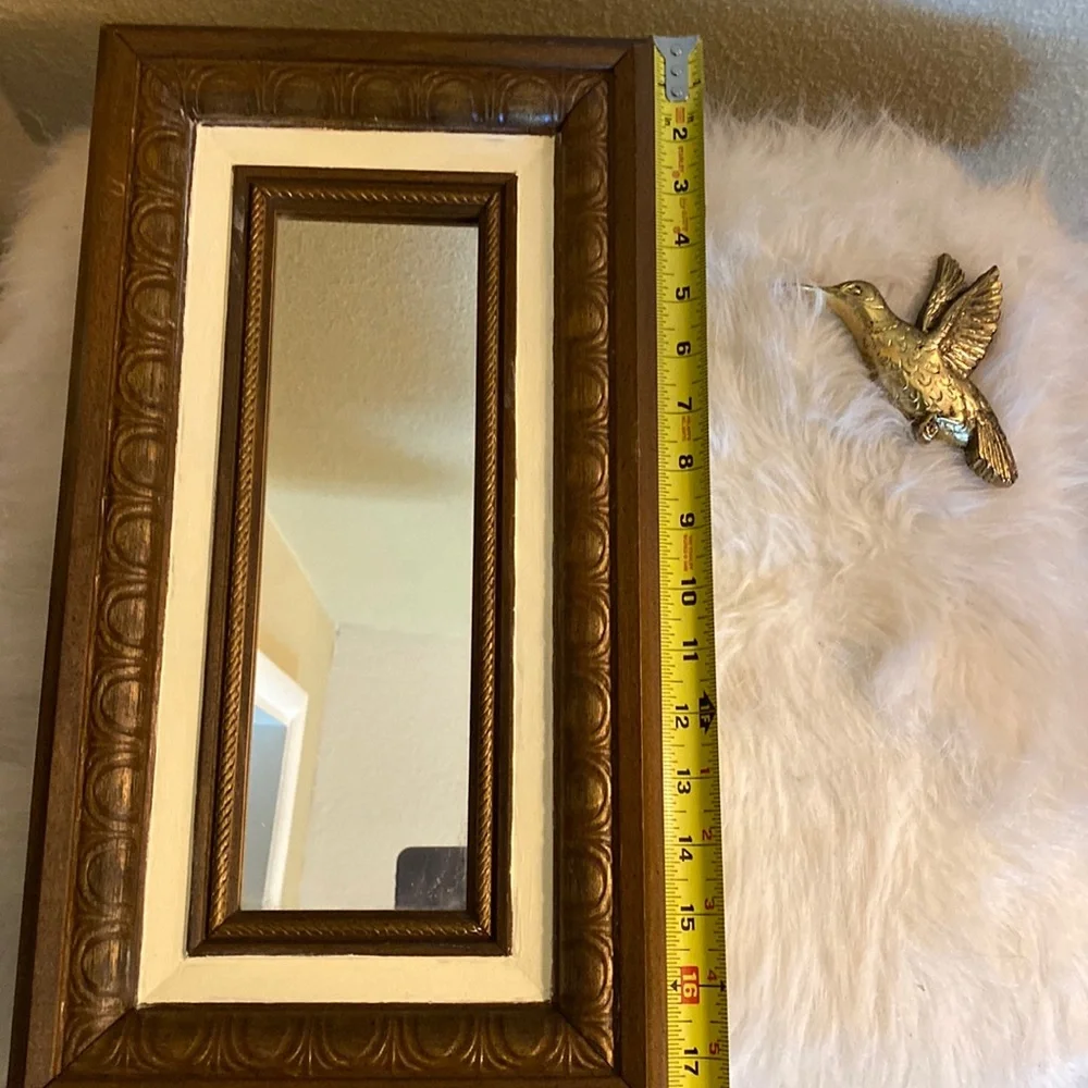 Finished Lin. Print Title Mirror with Surrounding Scallop and Braided Design
